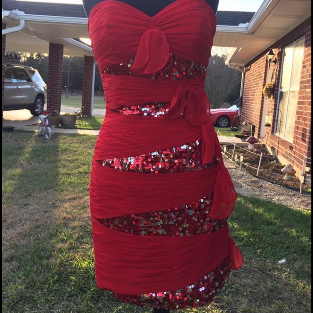 Red cocktail dress